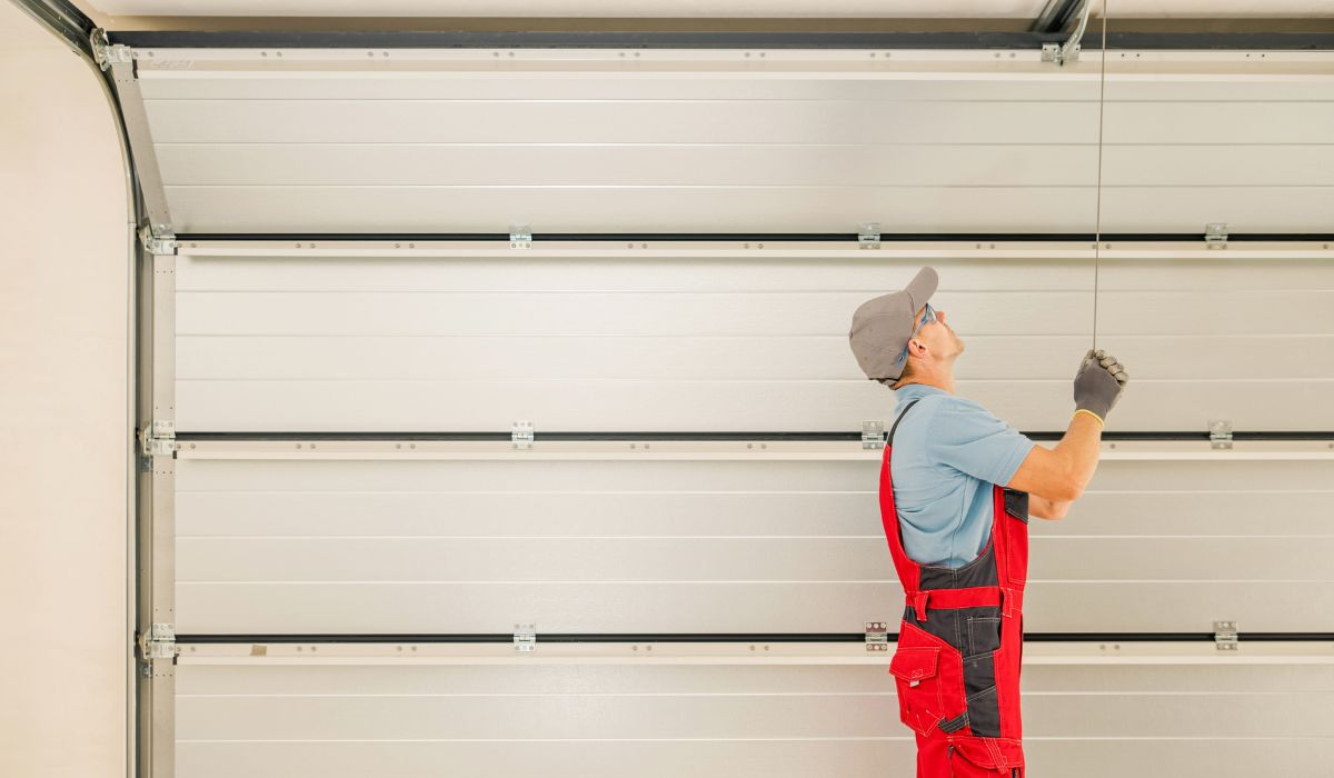 Garage door torsion spring repair for banging noise