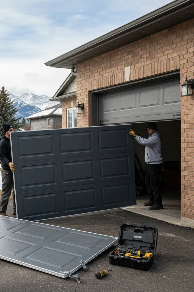 Garage door panel replacement