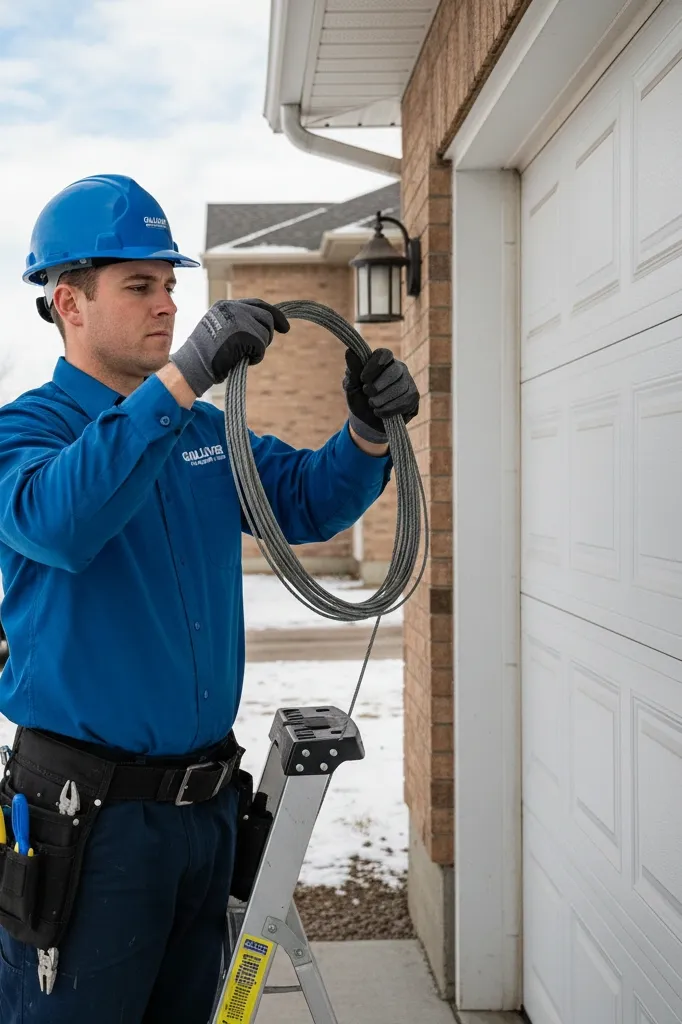 Safety cable garage door  repair